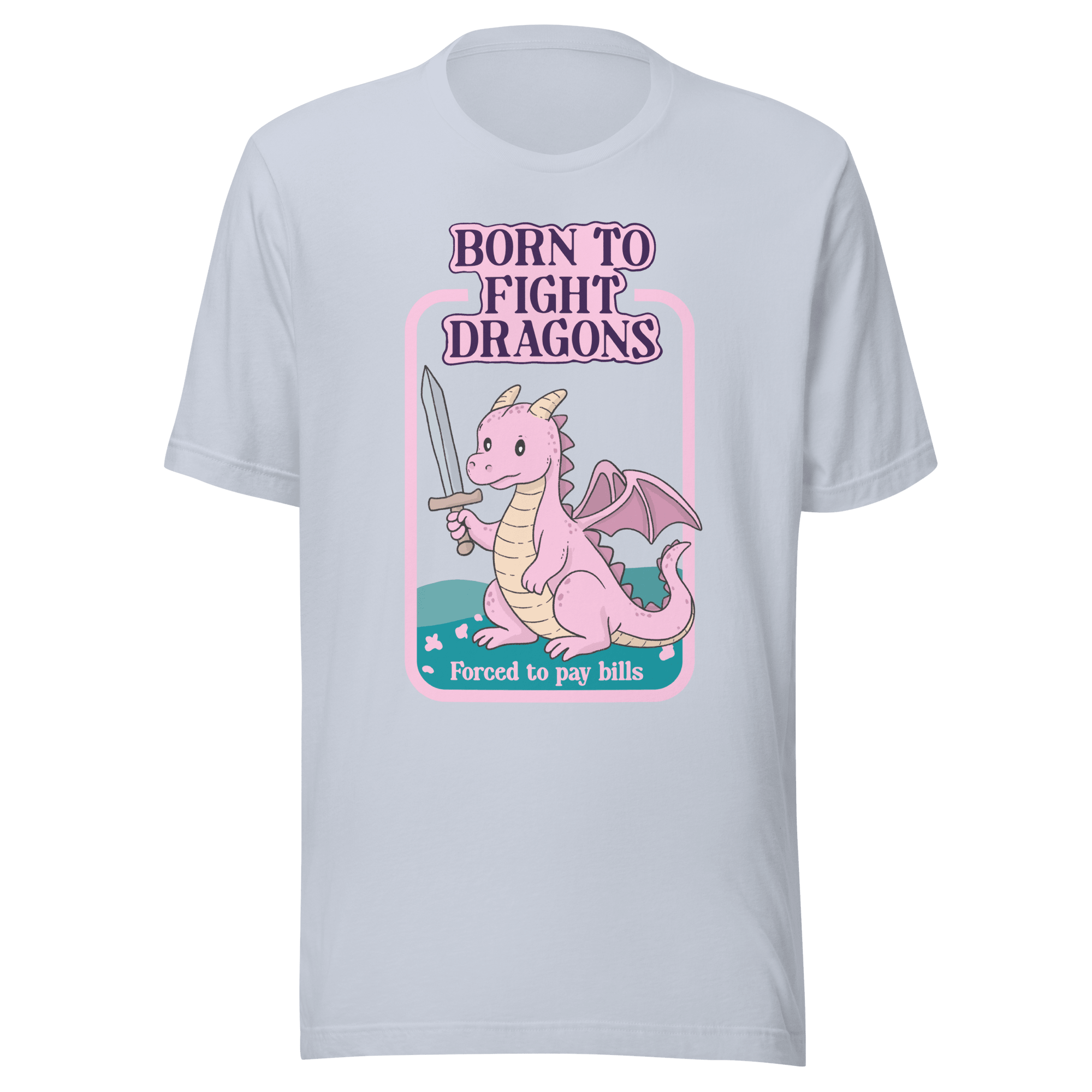 Born To Fight Dragons Funny Adulting T-Shirt | Cute Pastel Dragon Tee - Jess.a.creates
