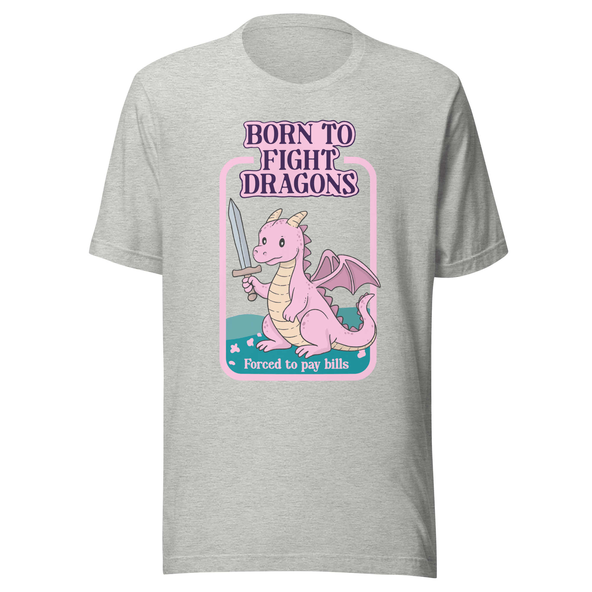 Born To Fight Dragons Funny Adulting T-Shirt | Cute Pastel Dragon Tee - Jess.a.creates