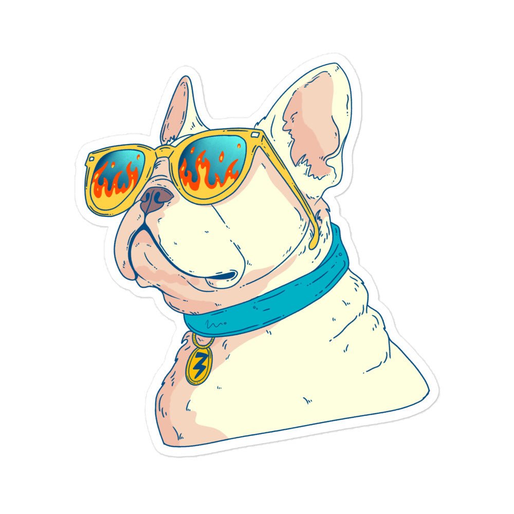 Cool Frenchie Sunglasses Funny Sticker - Jess.a.creates