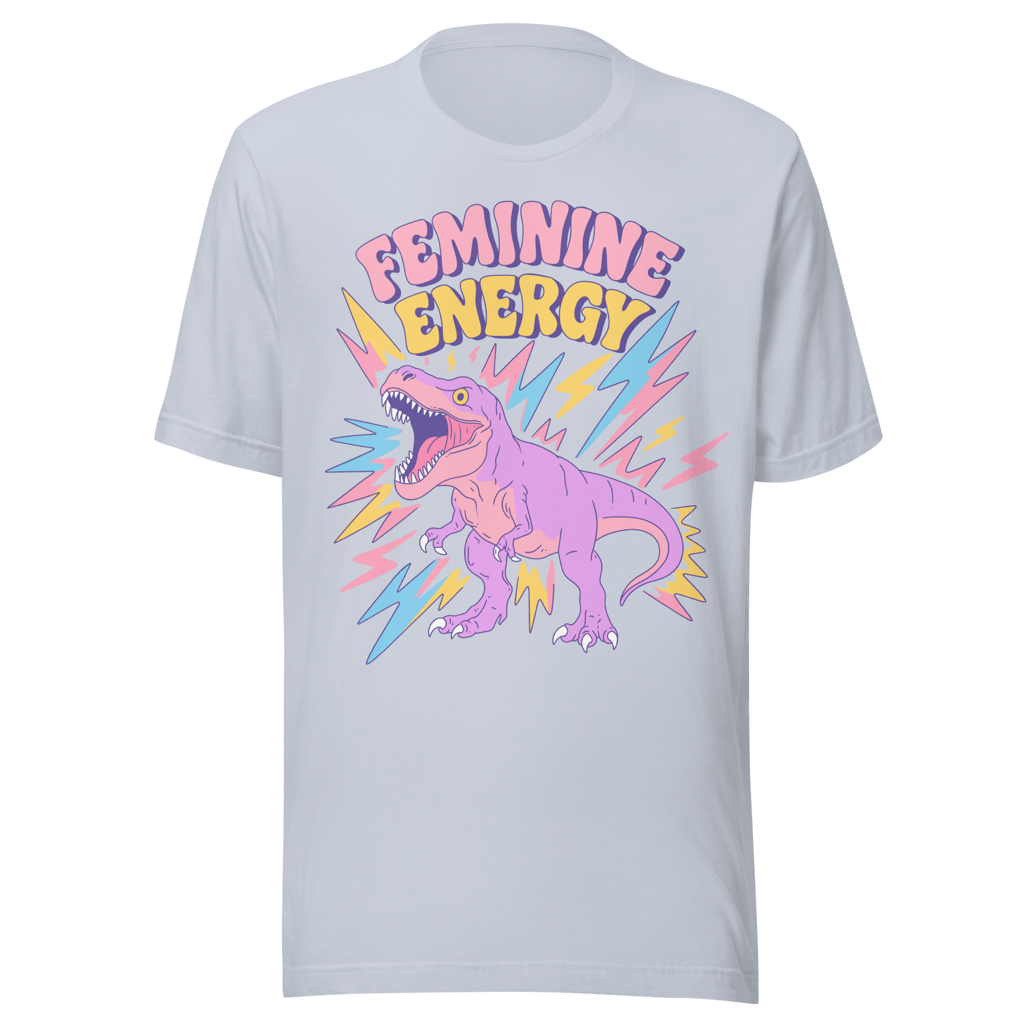 Feminine Energy T-Rex Funny Empowerment T-Shirt | Cute Pastel Dinosaur Tee - Jess.a.creates