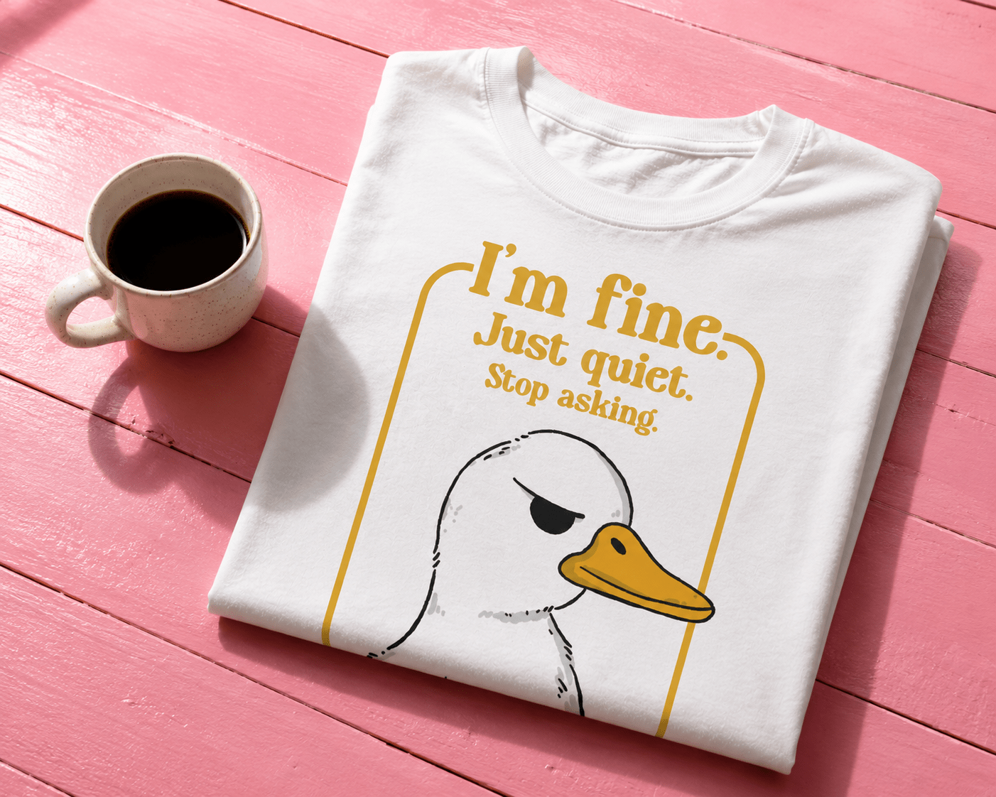 I'm Fine Just Quiet Funny Introvert T-Shirt | Vintage Duck Graphic Tee - Jess.a.creates