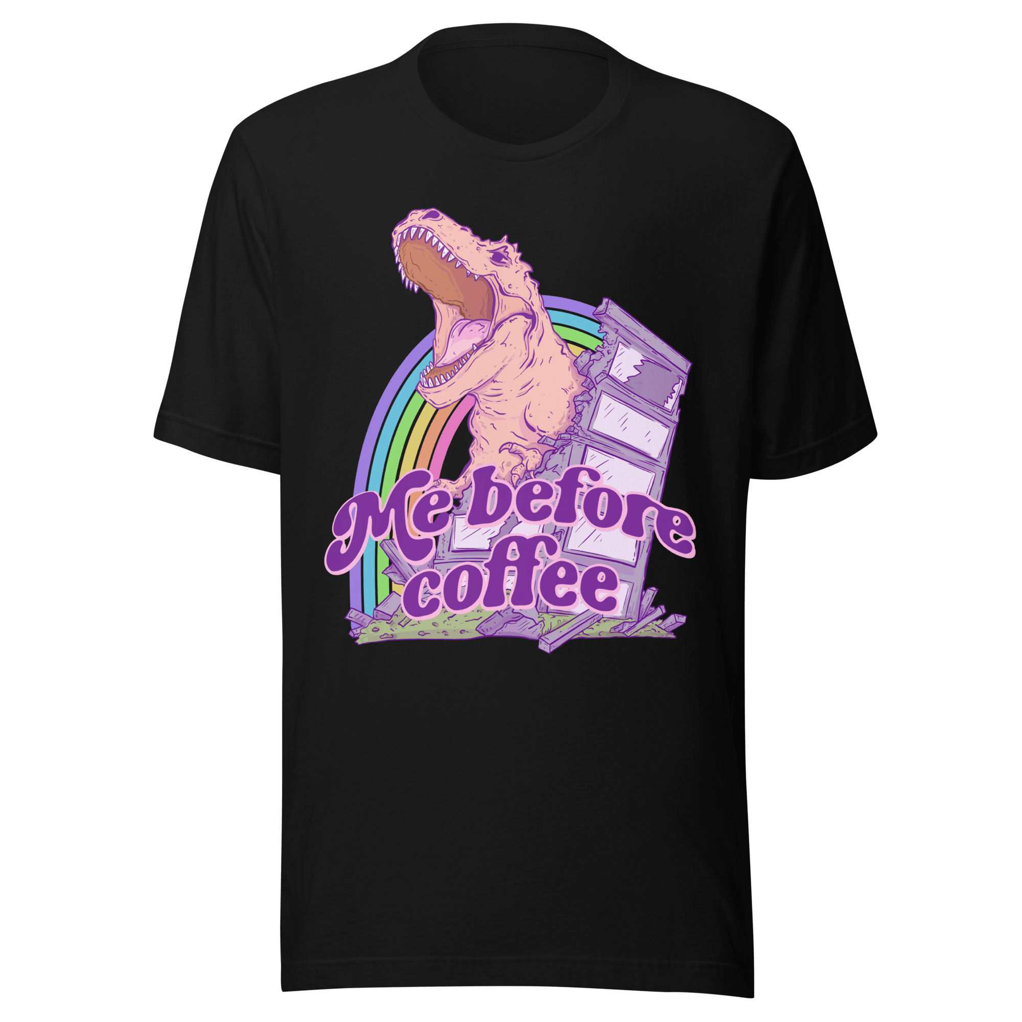 Me Before Coffee Funny T - Rex Dinosaur T-Shirt - Jess.a.creates