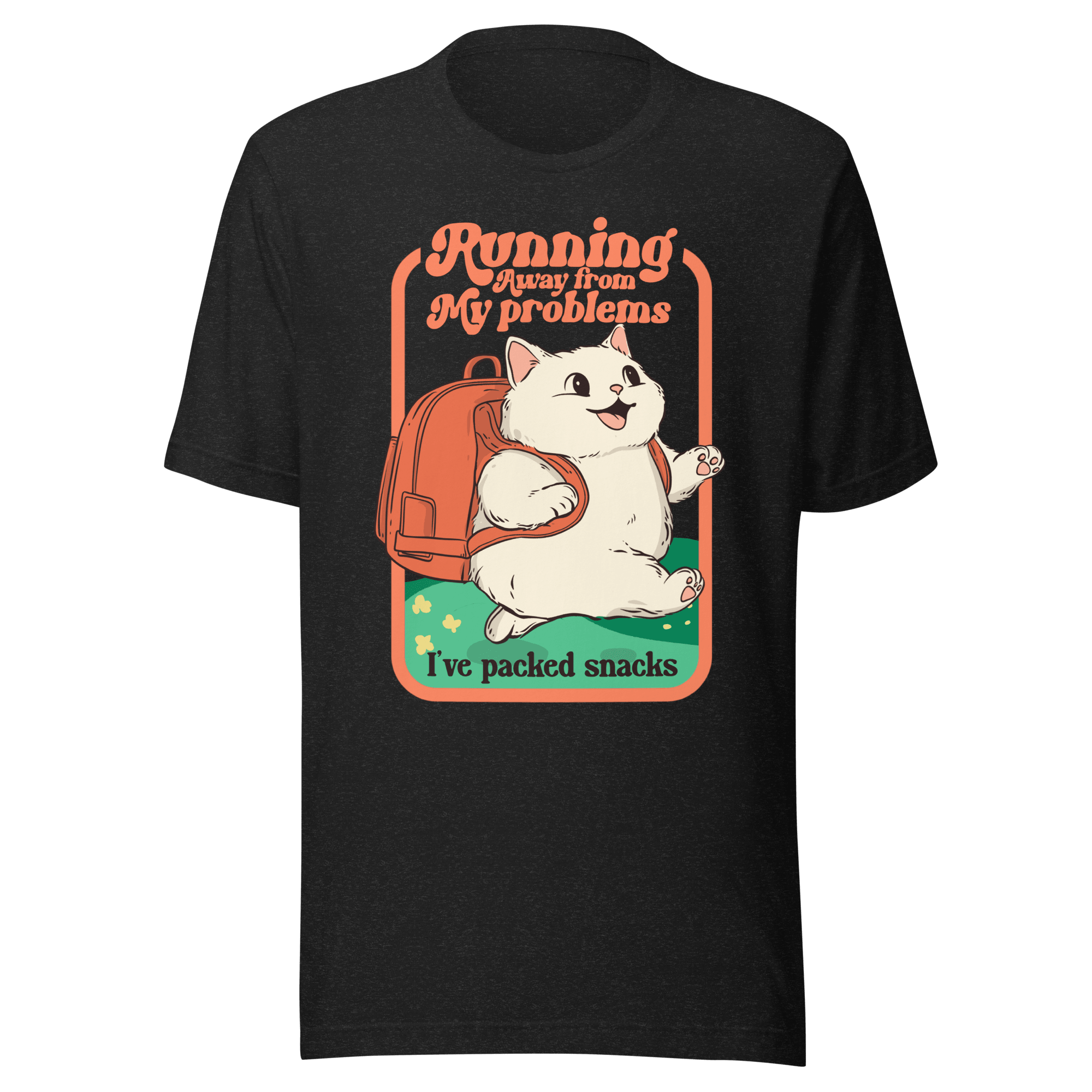 Running Away From My Problems Cat T-Shirt - Cute Vintage Tee for Introverts - Jess.a.creates