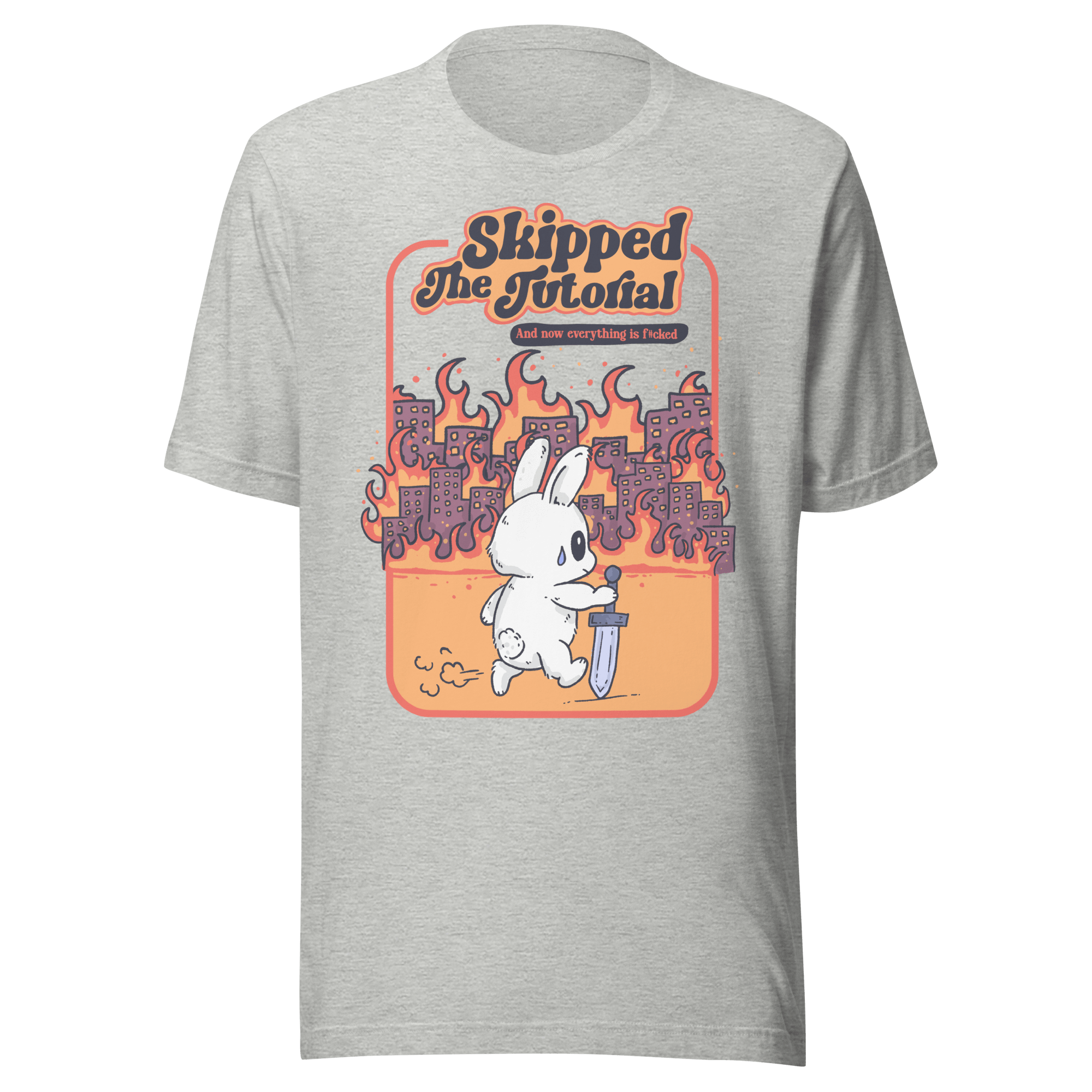 Skipped The Tutorial Funny RPG T-Shirt | Vintage Retro Gamer Bunny Tee - Jess.a.creates