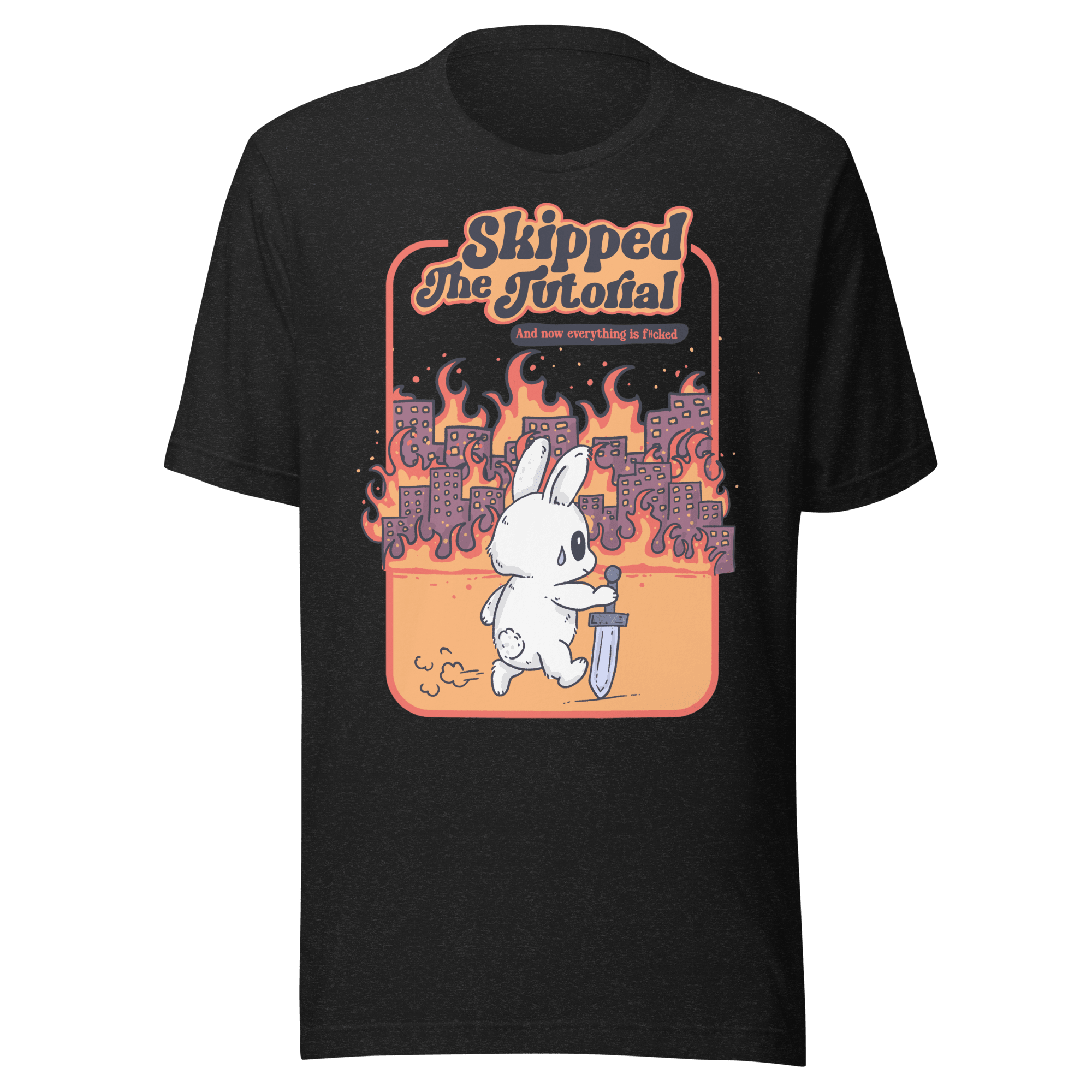 Skipped The Tutorial Funny RPG T-Shirt | Vintage Retro Gamer Bunny Tee - Jess.a.creates