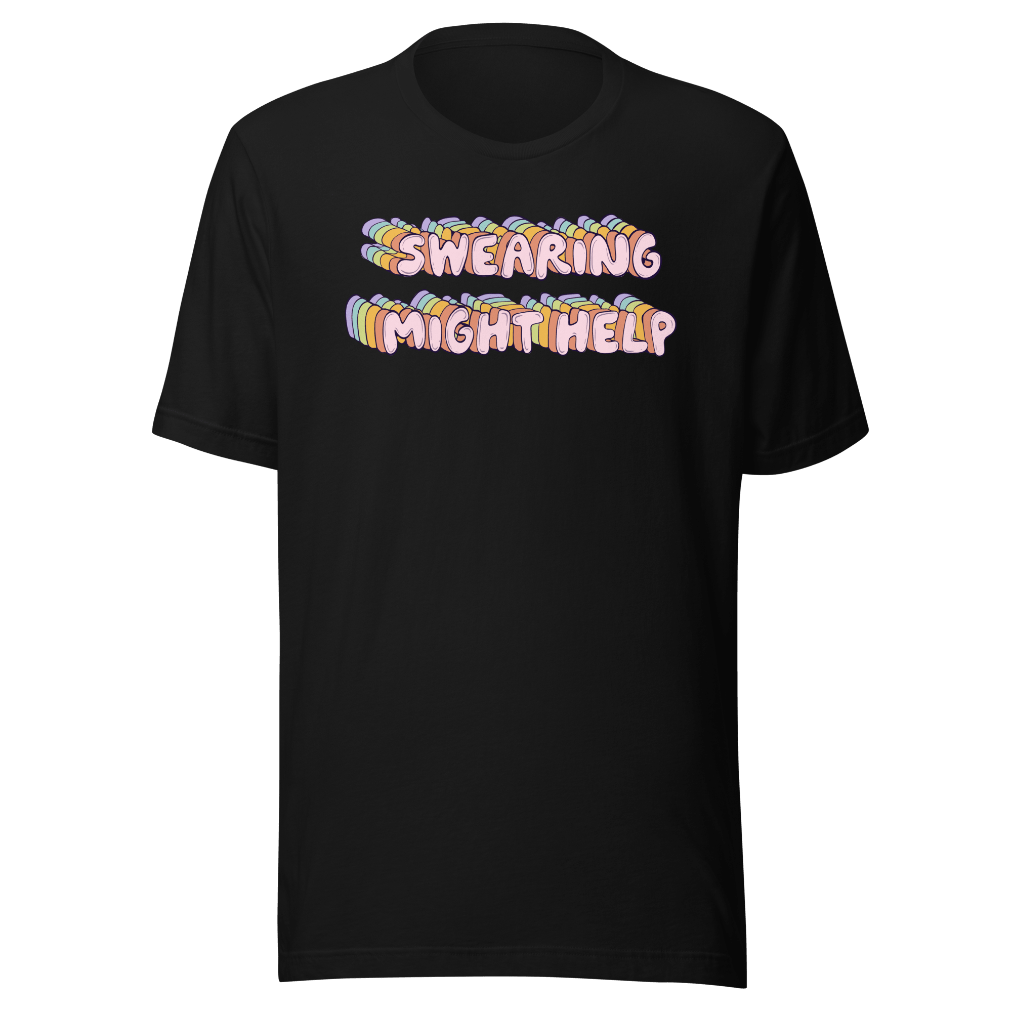 Swearing Might Help Funny Quote T-Shirt | Cute Pastel Bubble Letter Tee - Jess.a.creates