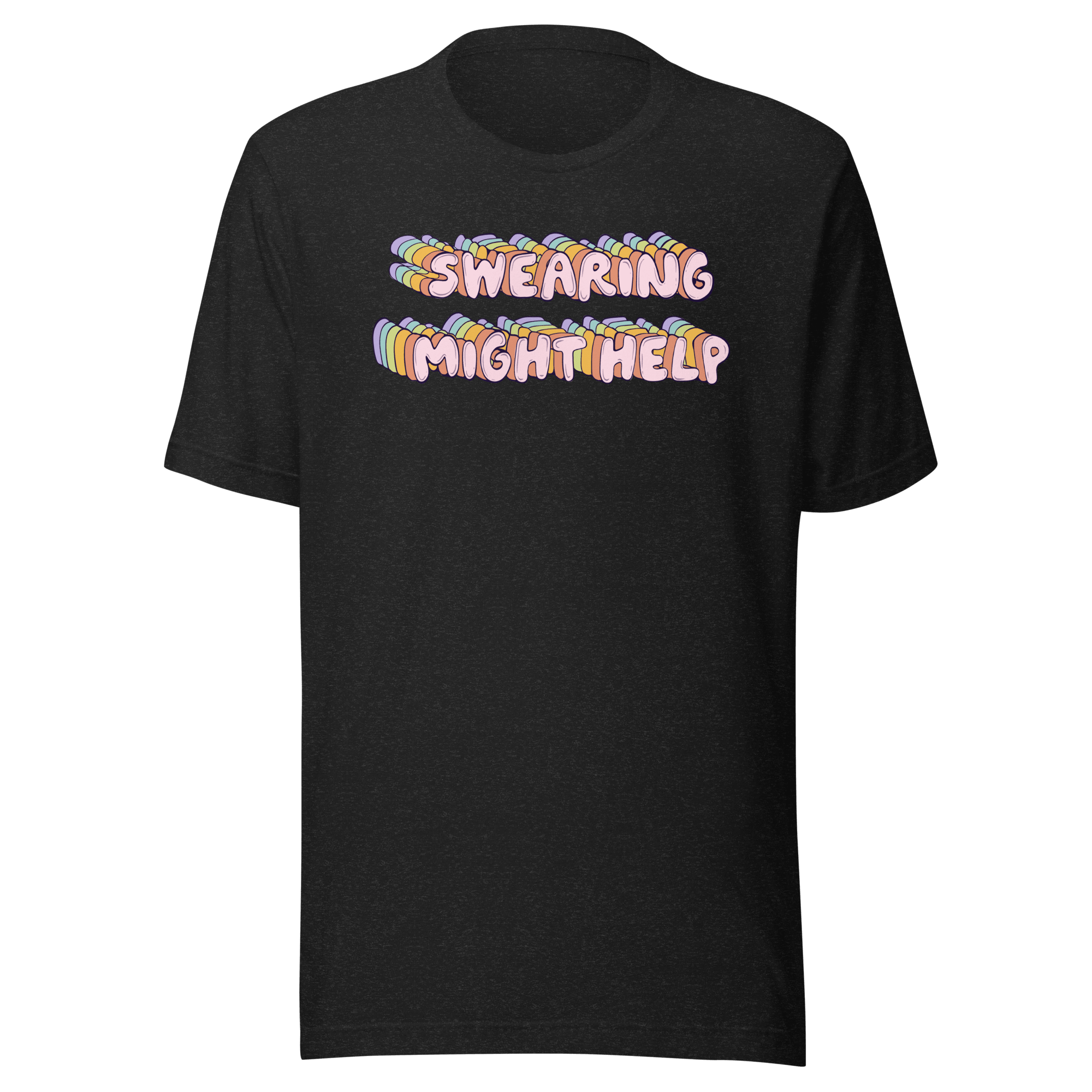 Swearing Might Help Funny Quote T-Shirt | Cute Pastel Bubble Letter Tee - Jess.a.creates